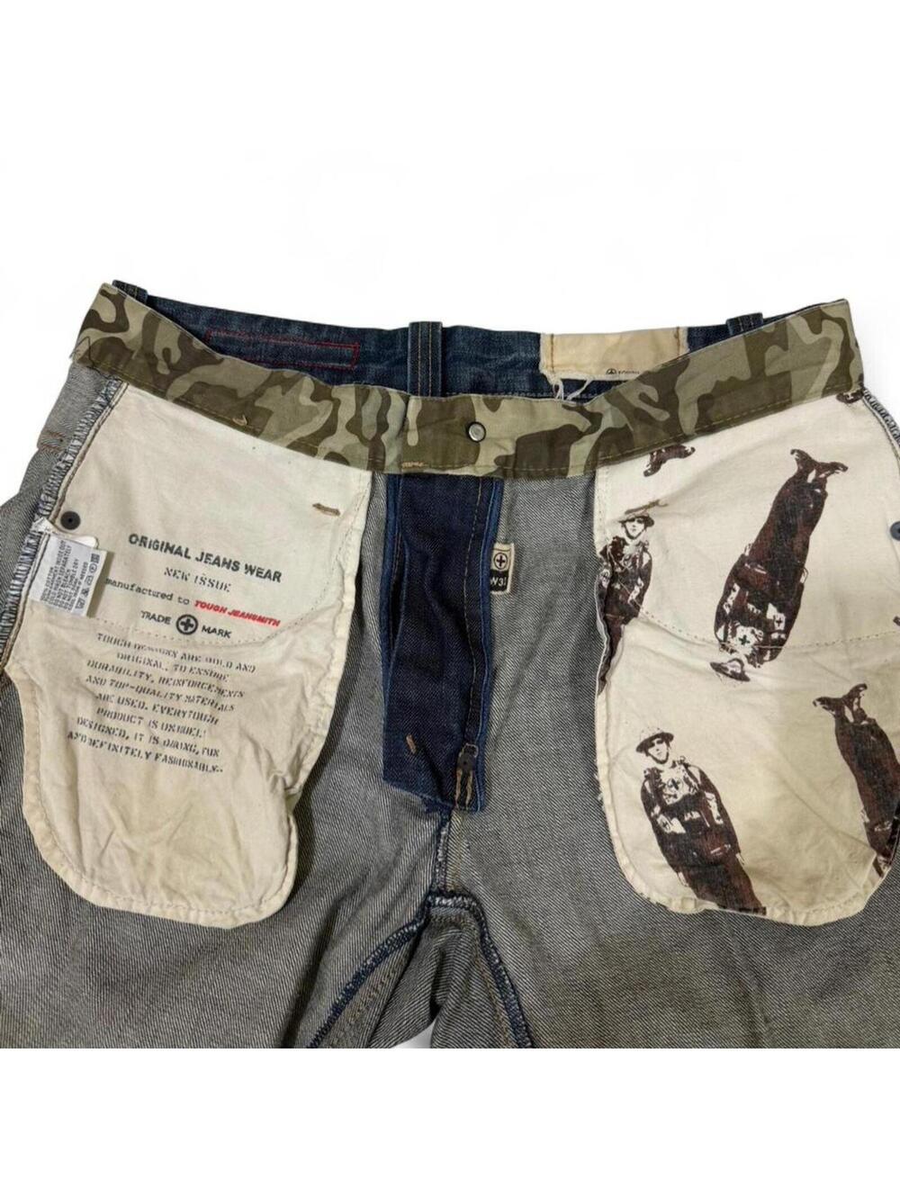 Y2K vintage TOUGH JEANSMITH➕ army grade unique article - Picture 8 of 8